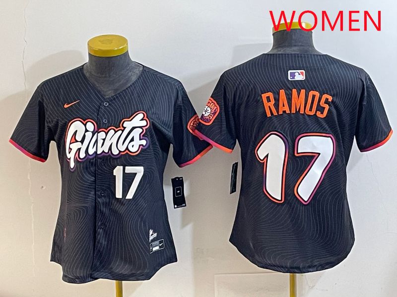 Women San Francisco Giants 17 Ramos Black Joint Name 2025 Nike MLB Jersey style 5